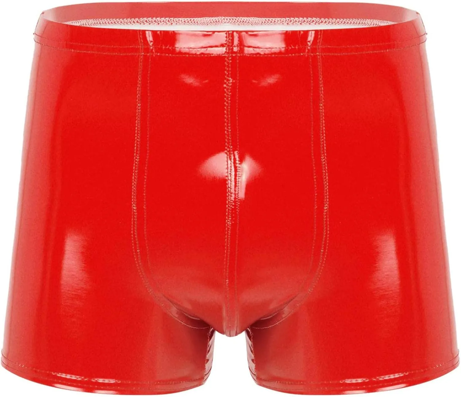 Mens Wetlook Patent Leather Bulge Pouch Panties Boxer Brief Hot Pants Swim Shorts Underwear