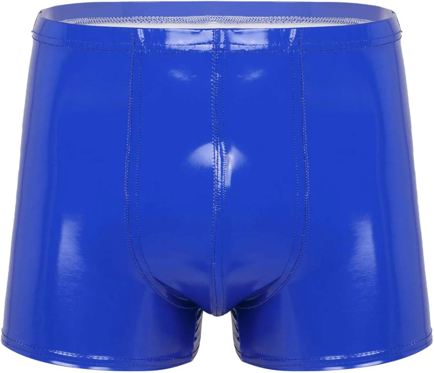 Mens Wetlook Patent Leather Bulge Pouch Panties Boxer Brief Hot Pants Swim Shorts Underwear