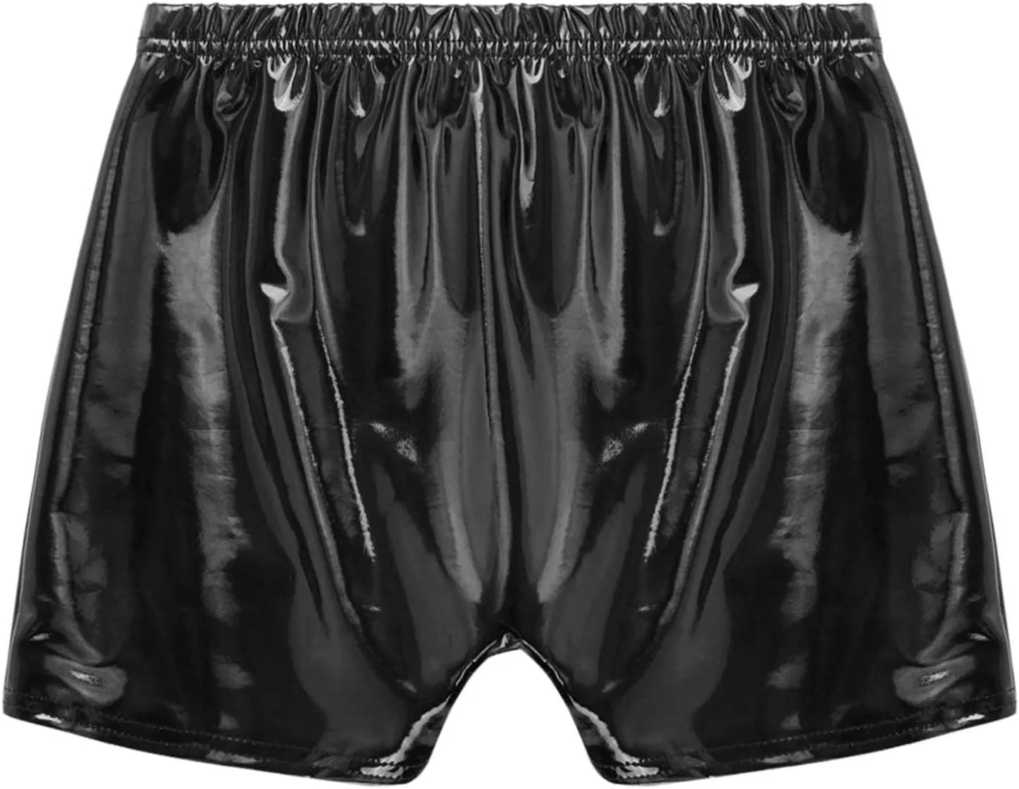 Mens Wetlook Patent Leather Bulge Pouch Panties Boxer Brief Hot Pants Swim Shorts Underwear