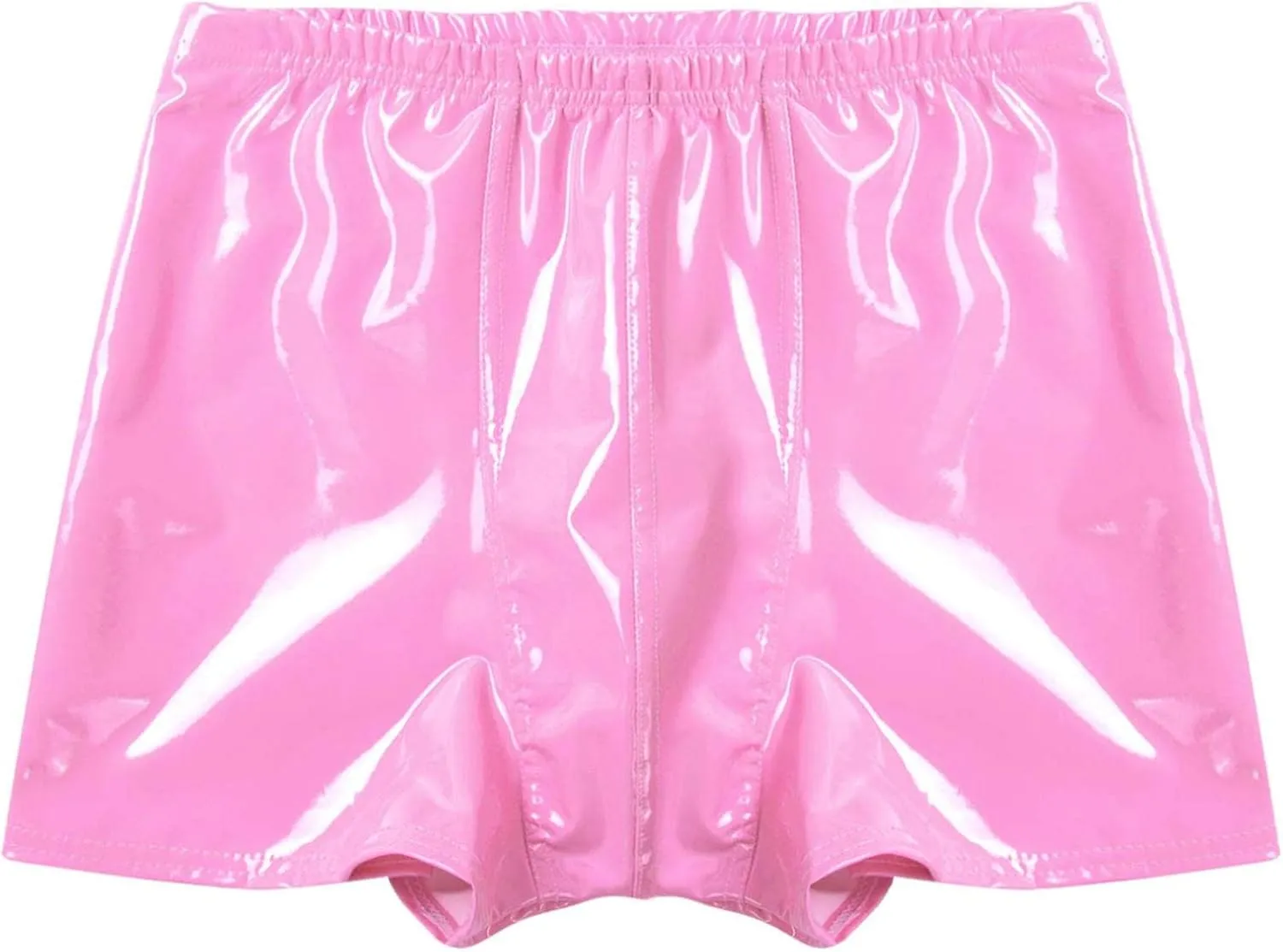 Mens Wetlook Patent Leather Bulge Pouch Panties Boxer Brief Hot Pants Swim Shorts Underwear