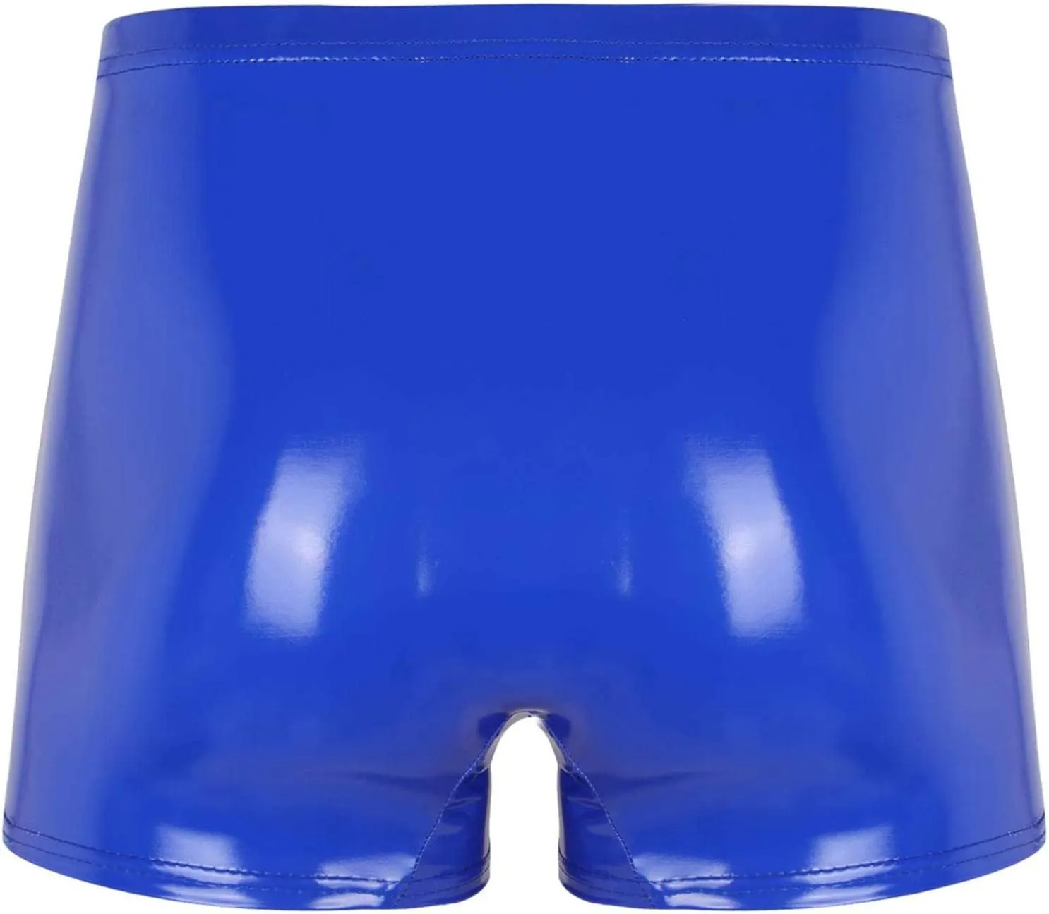Mens Wetlook Patent Leather Bulge Pouch Panties Boxer Brief Hot Pants Swim Shorts Underwear