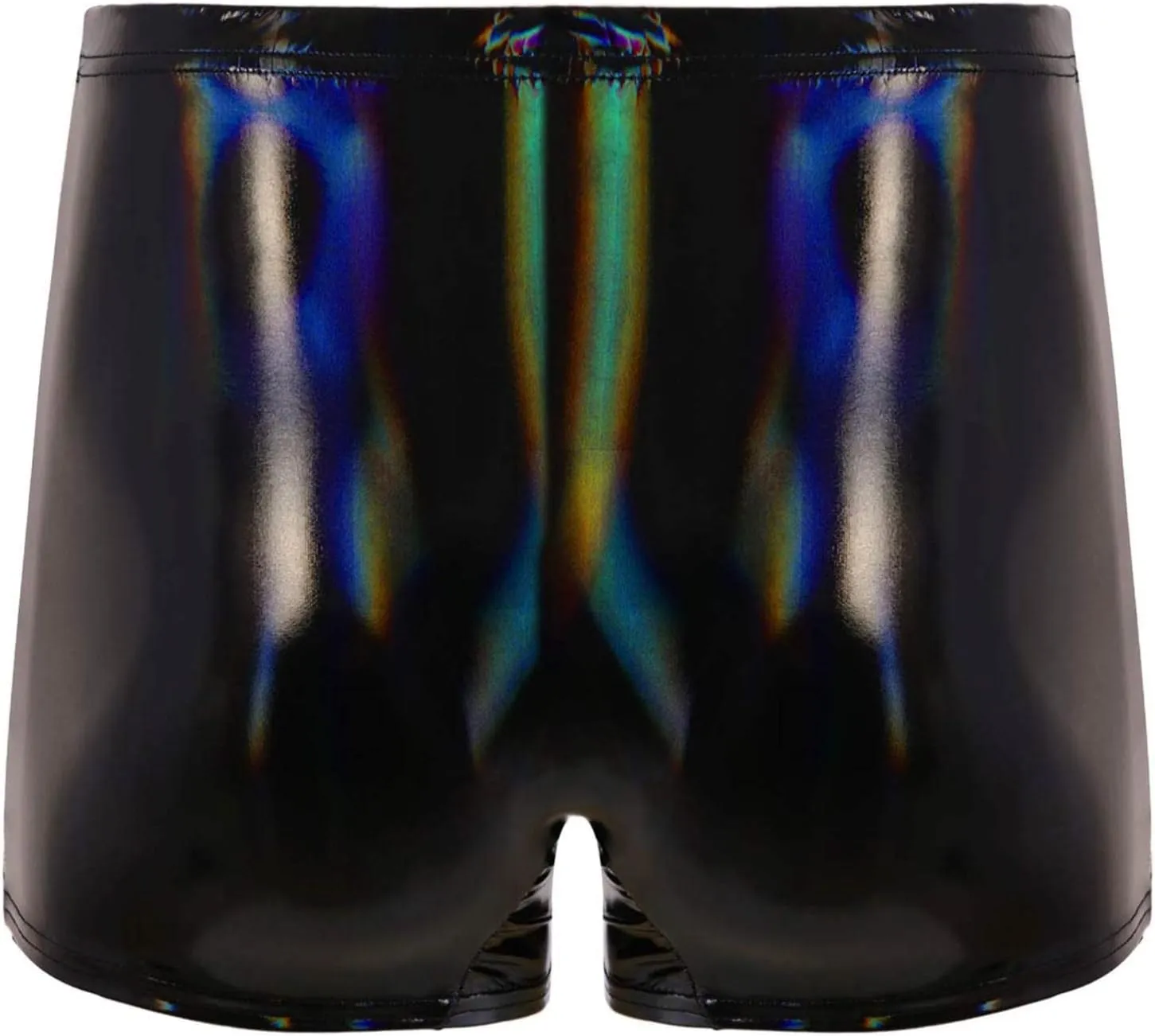 Mens Wetlook Patent Leather Bulge Pouch Panties Boxer Brief Hot Pants Swim Shorts Underwear