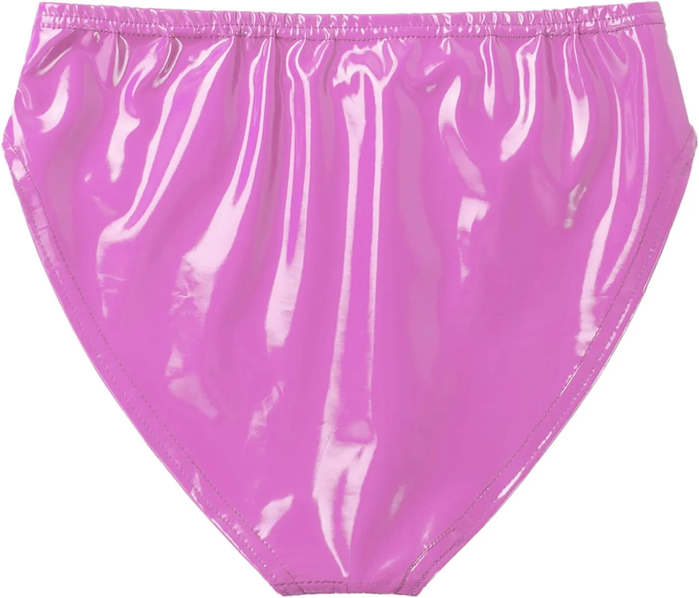 Men's Wetlook PVC Leather Bikini Briefs Jockstrap Bulge Pouch Panties Swimsuits Underwear