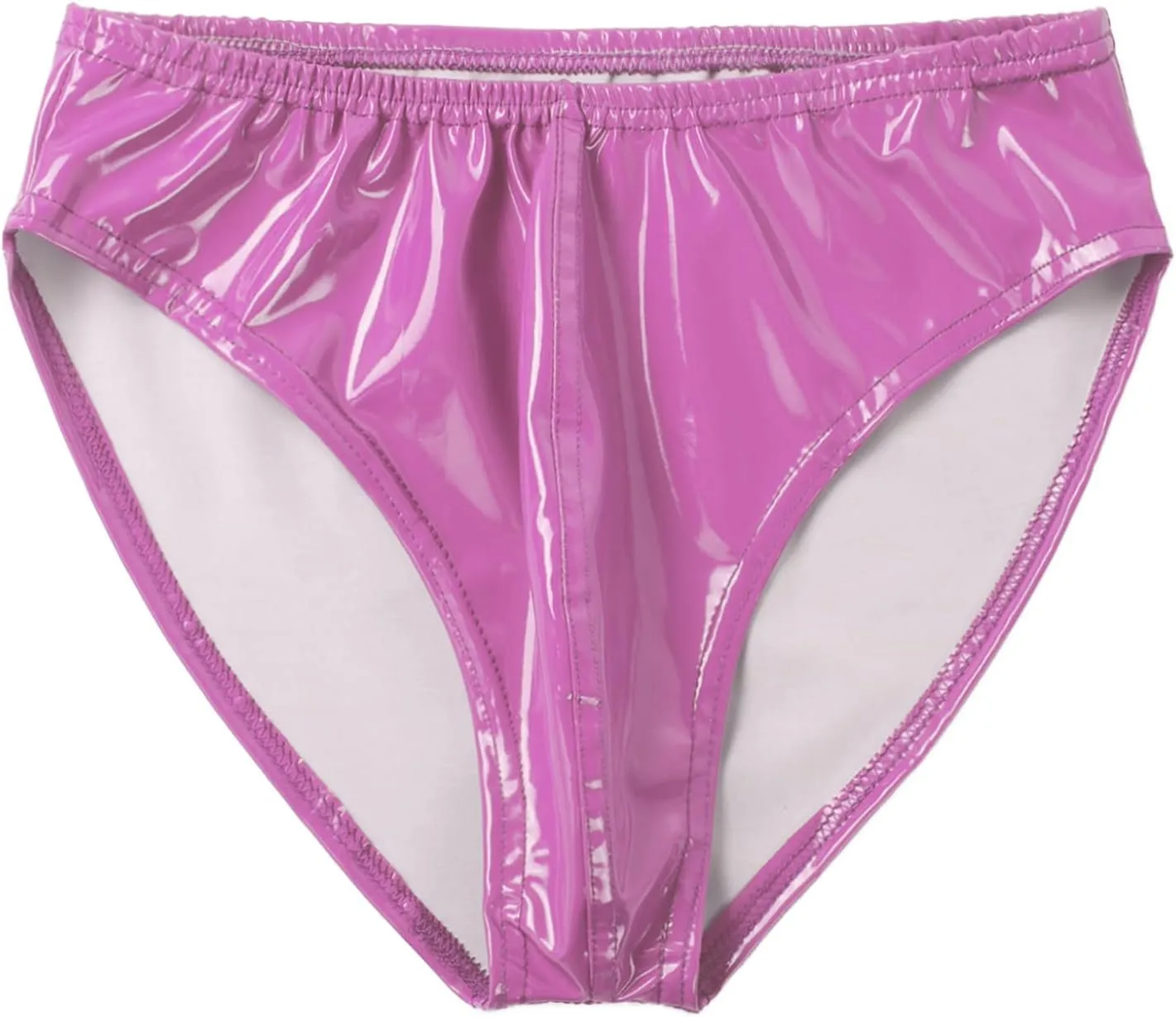 Men's Wetlook PVC Leather Bikini Briefs Jockstrap Bulge Pouch Panties Swimsuits Underwear