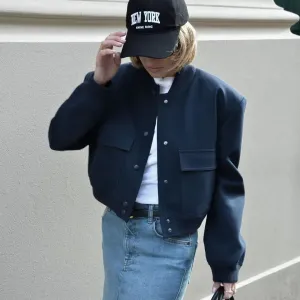 Miley  Cropped Utility Bomber Jacket