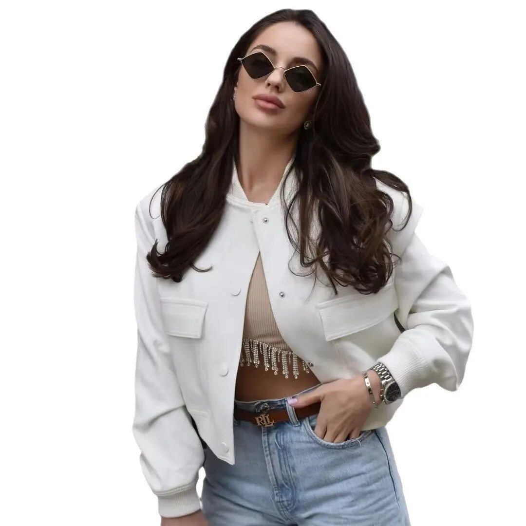 Miley  Cropped Utility Bomber Jacket