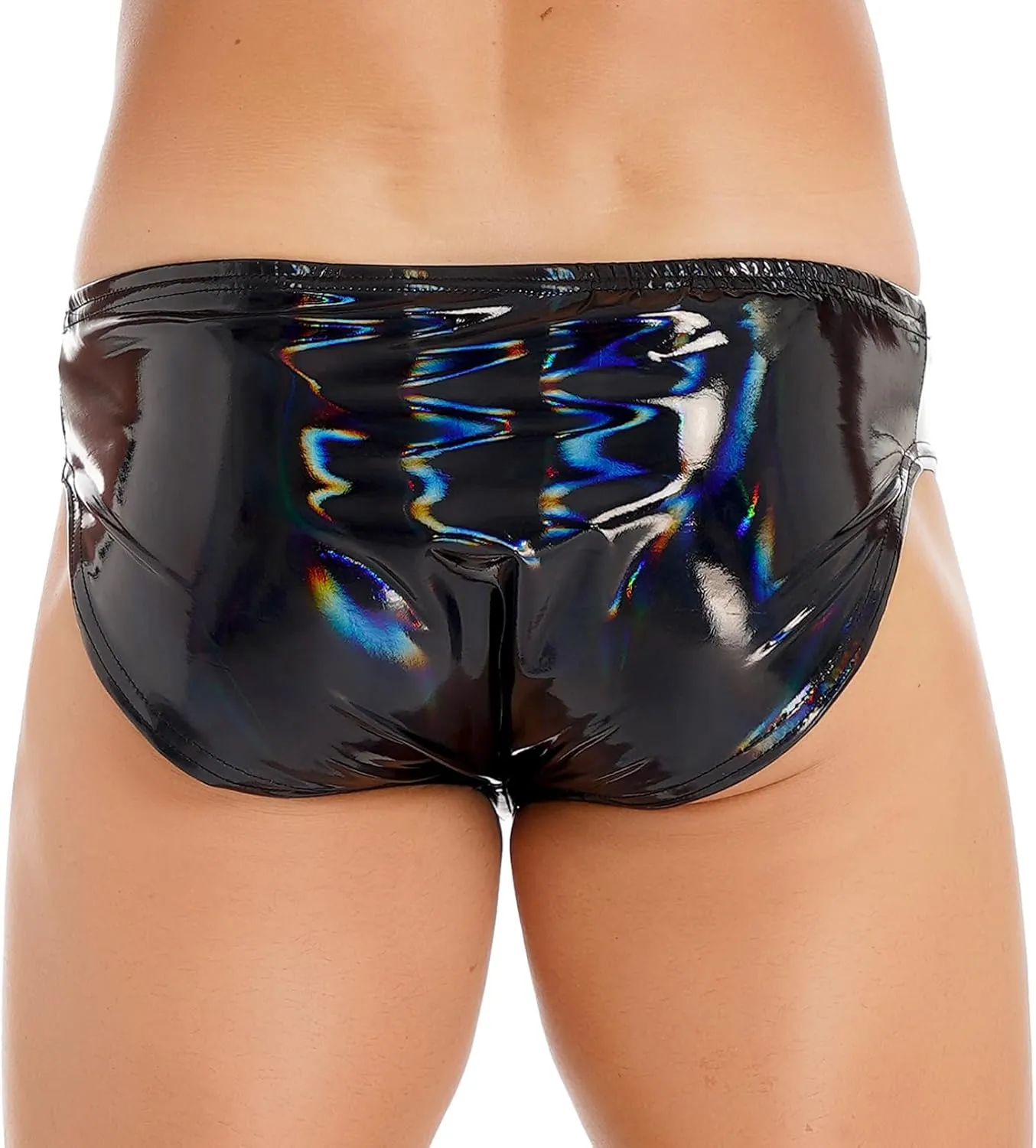 Moily Men Glossy Leather Panties Sissy Bulge Pouch G-String Thongs Bikini Briefs Latex Hot Pants Clubwear