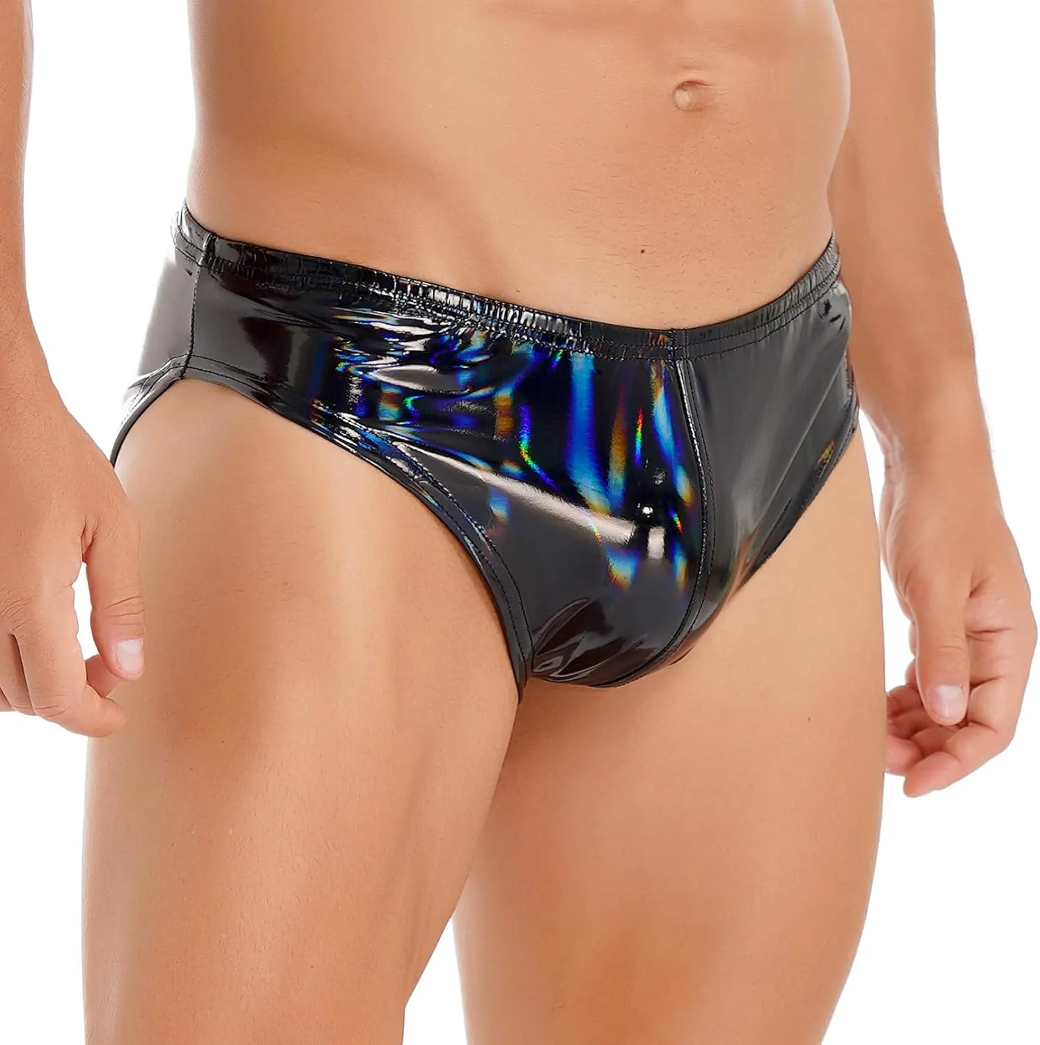 Moily Men Glossy Leather Panties Sissy Bulge Pouch G-String Thongs Bikini Briefs Latex Hot Pants Clubwear