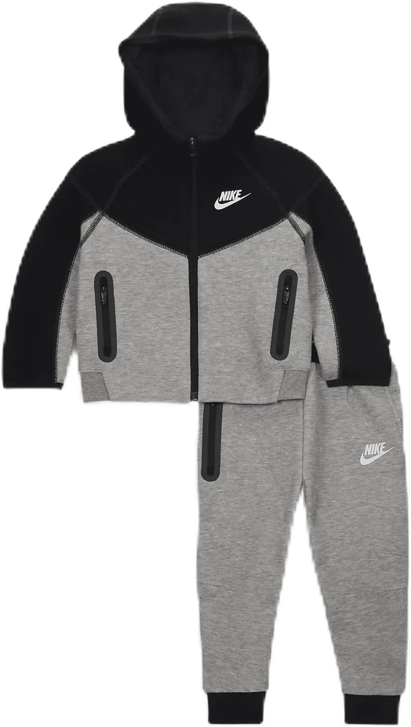 Nike Sportswear Tech Fleece Full-Zip Set Baby 2-Piece Hoodie Set (66L050-G0E, Dark Grey Heather)