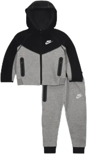 Nike Sportswear Tech Fleece Full-Zip Set Baby 2-Piece Hoodie Set (66L050-G0E, Dark Grey Heather)
