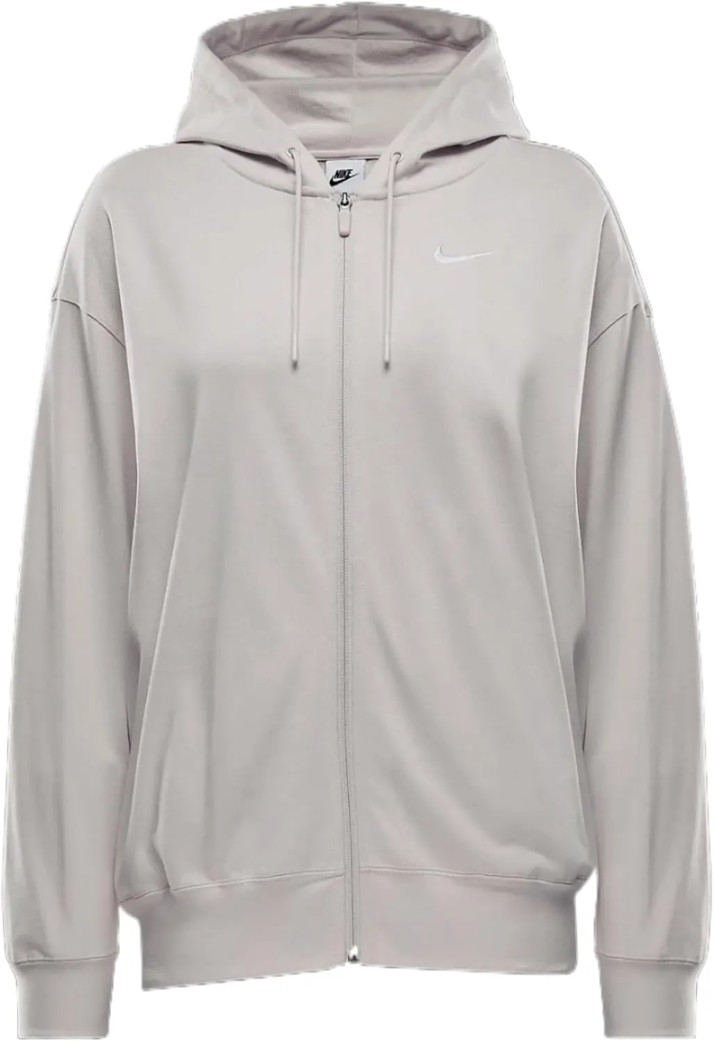 Nike Sportswear Women's Oversized Jersey Full-Zip Hoodie (DM6415-104, Light Orewood Brown/White)