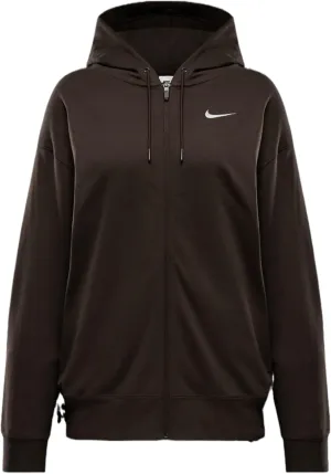 Nike Sportswear Women's Oversized Jersey Full-Zip Hoodie (DM6415-237, Baroque Brown/White)