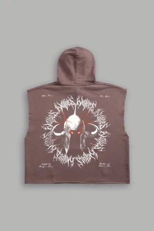 Ragnarok "Grunge" Cut-Off Hoodie in Norse Brown