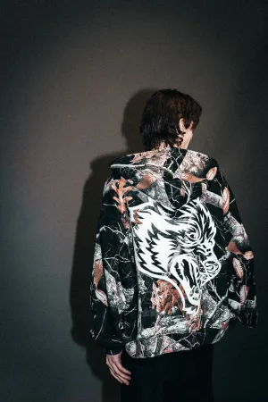 Respect The Wolves Darco Double Zip Hoodie in Darc Woodland Camo