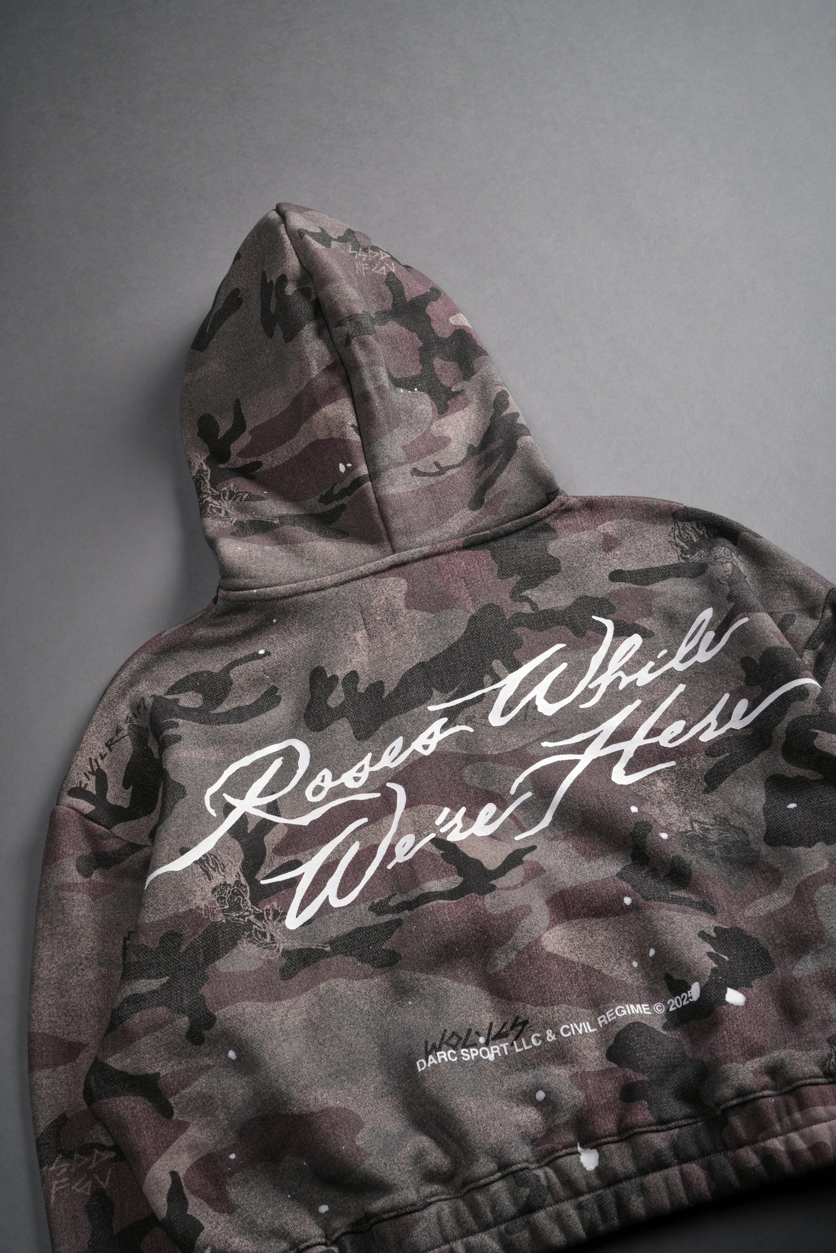 Roses While We're Here "Chambers" (Cropped) Zip Hoodie in Blooming Woodland Camo