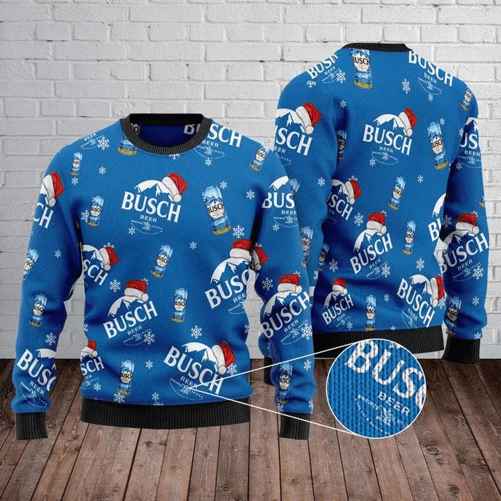 Santa Hat Busch Ugly Christmas Sweater