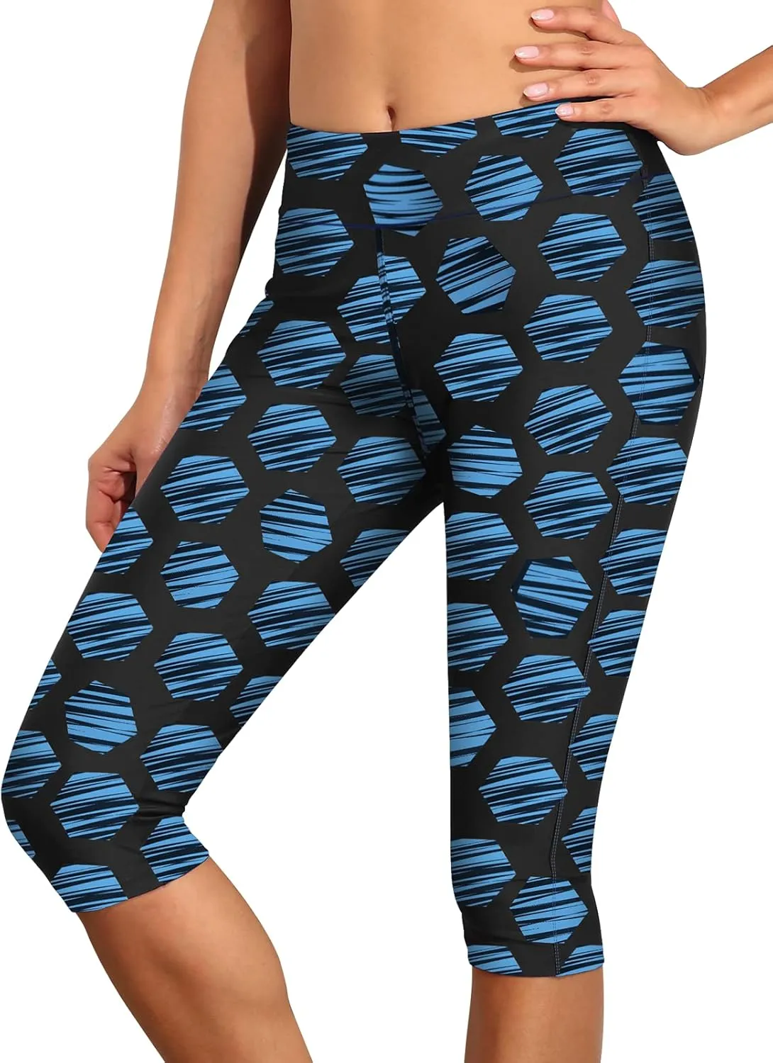 Septangle Women's Swim Bottom Mid Waist UPF 50  Swimwear Rash Guard Sport Leggings