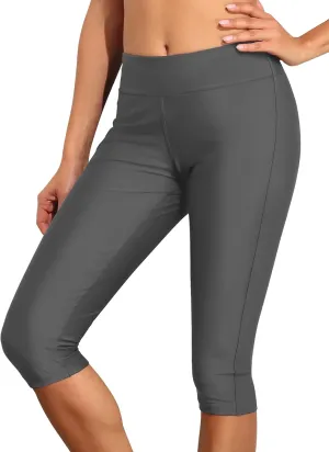 Septangle Women's Swim Bottom Mid Waist UPF 50  Swimwear Rash Guard Sport Leggings