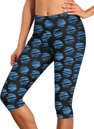 Septangle Women's Swim Bottom Mid Waist UPF 50  Swimwear Rash Guard Sport Leggings