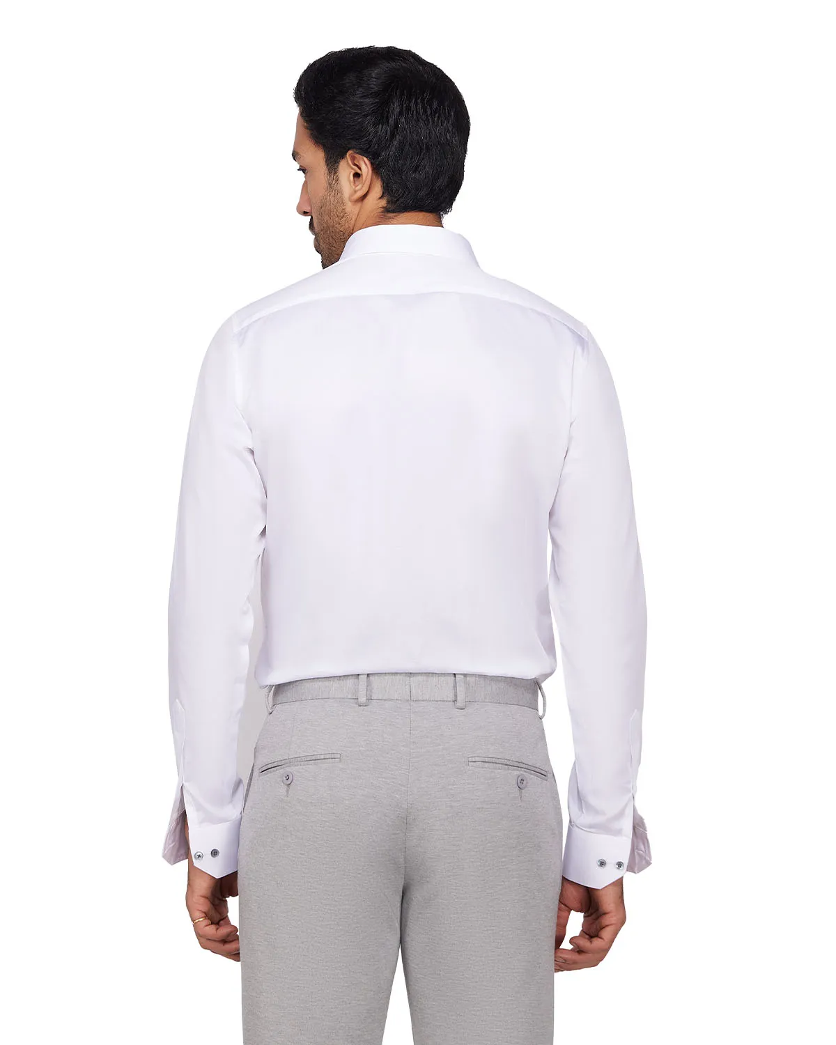 Soft Cotton Satin Shirt - White