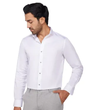 Soft Cotton Satin Shirt - White