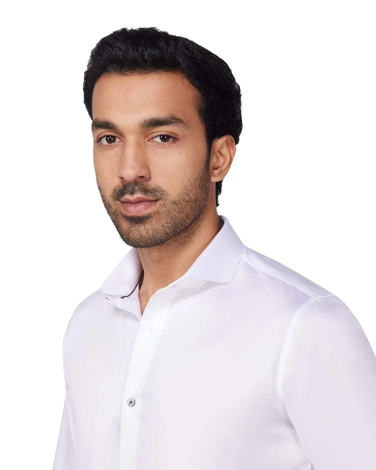 Soft Cotton Satin Shirt - White