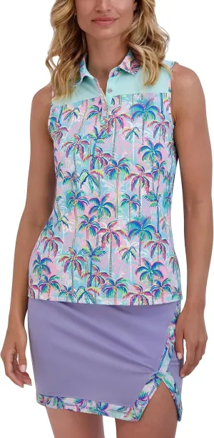 Stella Parker Women's Button Front Sleeve Polo