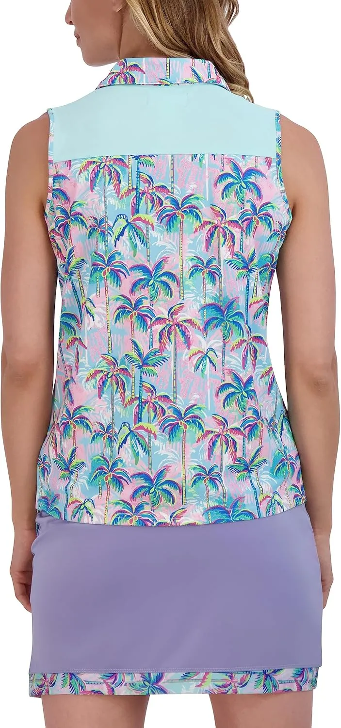 Stella Parker Women's Button Front Sleeve Polo