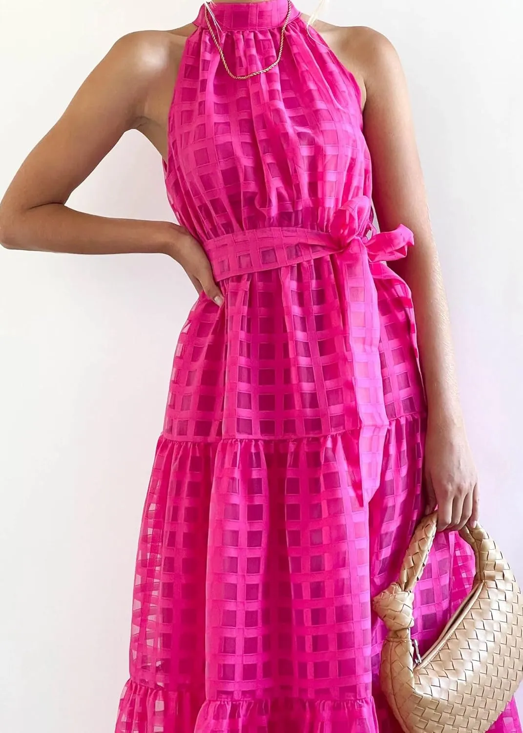 Summer Formal Dresses Beach Sundress Wedding Guest Dress High Waist A Line Party Gown