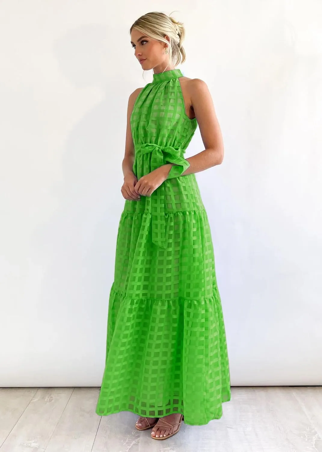 Summer Formal Dresses Beach Sundress Wedding Guest Dress High Waist A Line Party Gown