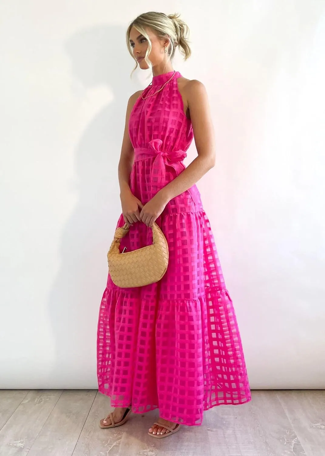 Summer Formal Dresses Beach Sundress Wedding Guest Dress High Waist A Line Party Gown