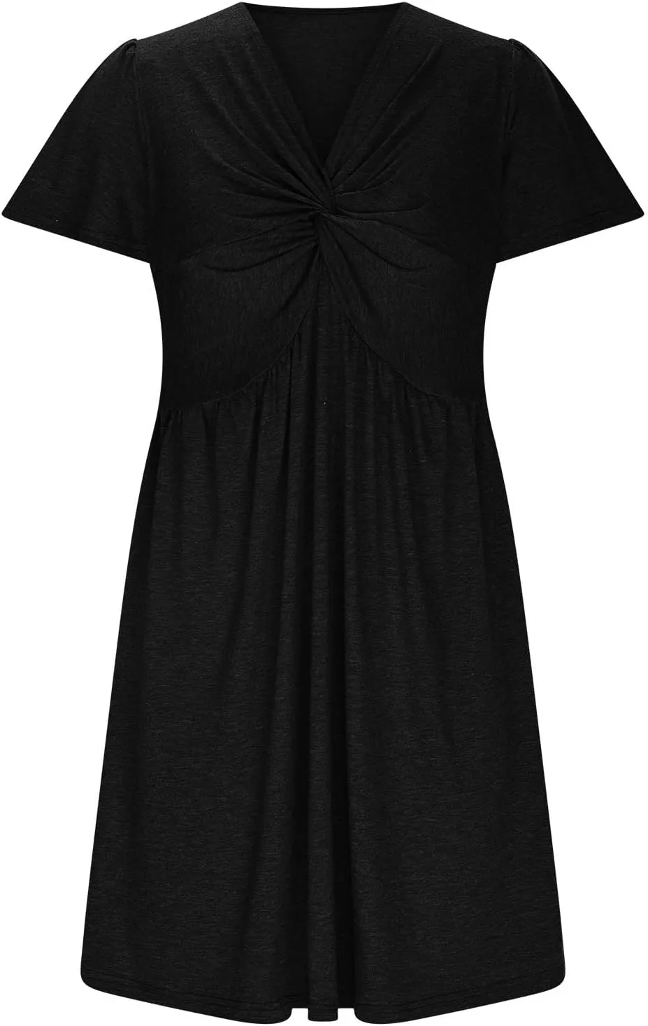 TARIENDY Casual Dresses for Women Summer V Neck Dress Comfy Fit Mini Dress Sexy Short Sleeve Dress Tunic Vacation Outfits