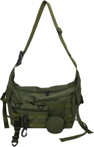 Techwear Crossbody Messenger Bag Japanese Harajuku Alt Emo Shoulder Bag Cool Hip Hop Goth Punk Streetwear