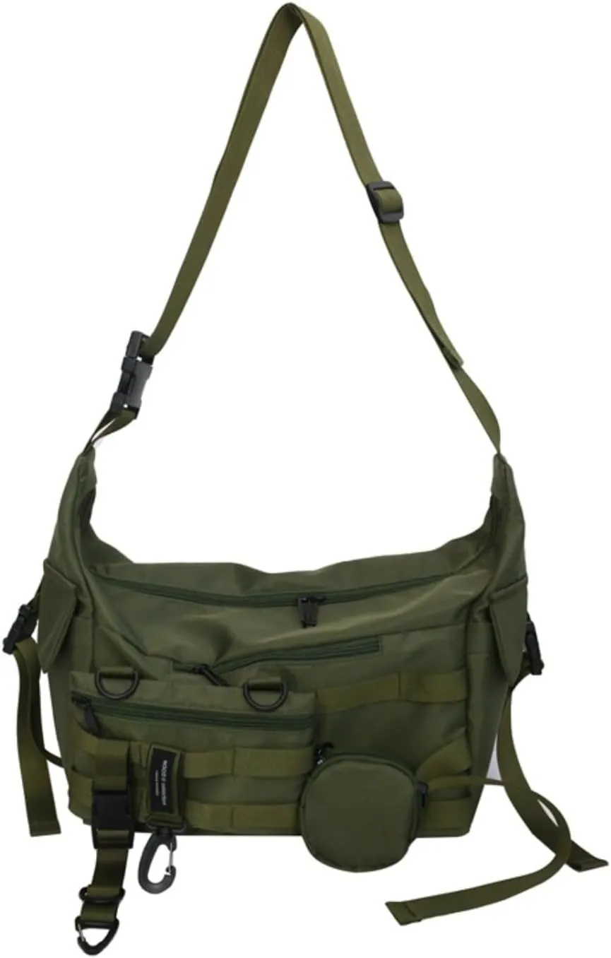 Techwear Crossbody Messenger Bag Japanese Harajuku Alt Emo Shoulder Bag Cool Hip Hop Goth Punk Streetwear