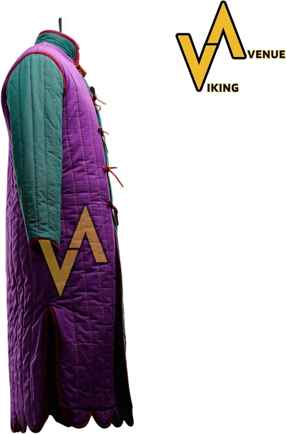 Thick Padded Full Sleeves Gambeson Coat Aketon Jacket Armor, Cotton Fabric | Color:- Multicolor