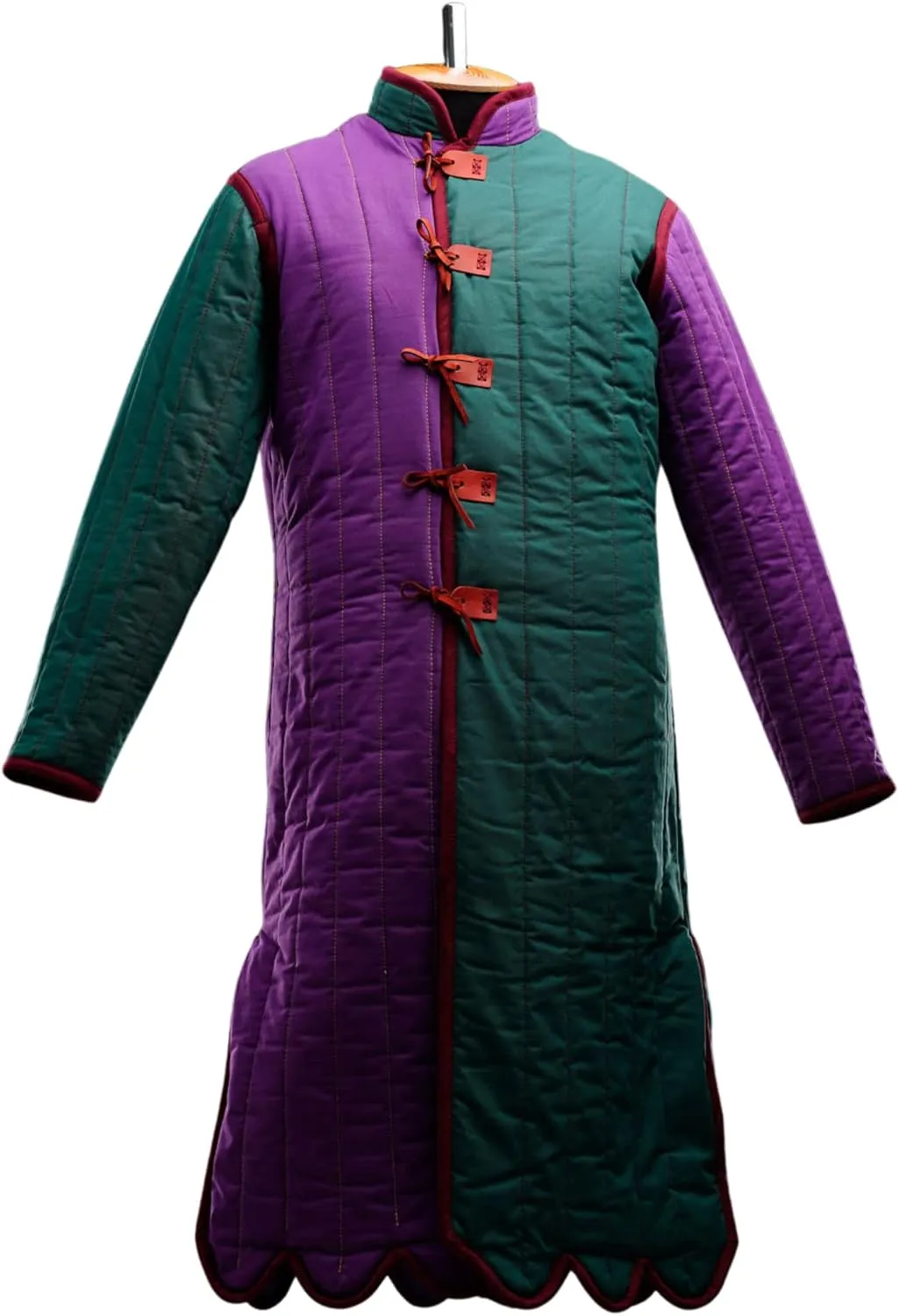 Thick Padded Full Sleeves Gambeson Coat Aketon Jacket Armor, Cotton Fabric | Color:- Multicolor