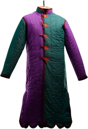 Thick Padded Full Sleeves Gambeson Coat Aketon Jacket Armor, Cotton Fabric | Color:- Multicolor