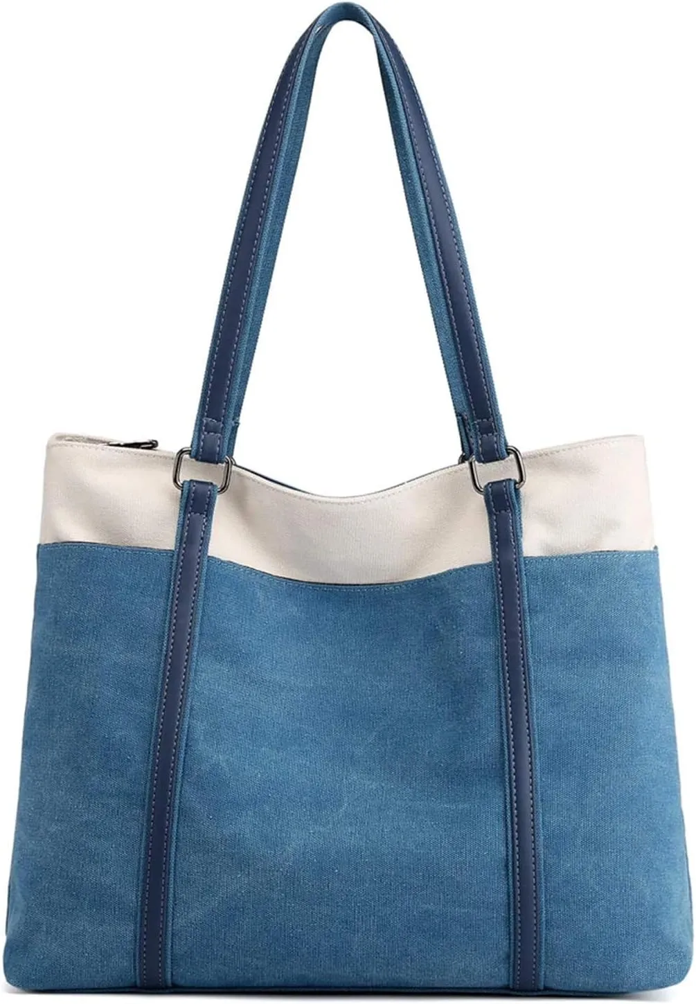 Tote Bag for Women Large Canvas Shoulder Purse for Travel Work Handbag Multi Pockets