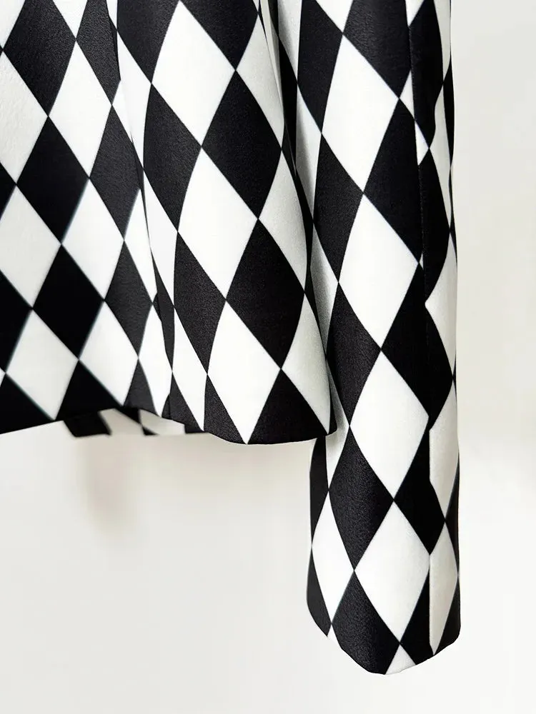 Trend4us Bold Black And White Double-Breasted Blazer