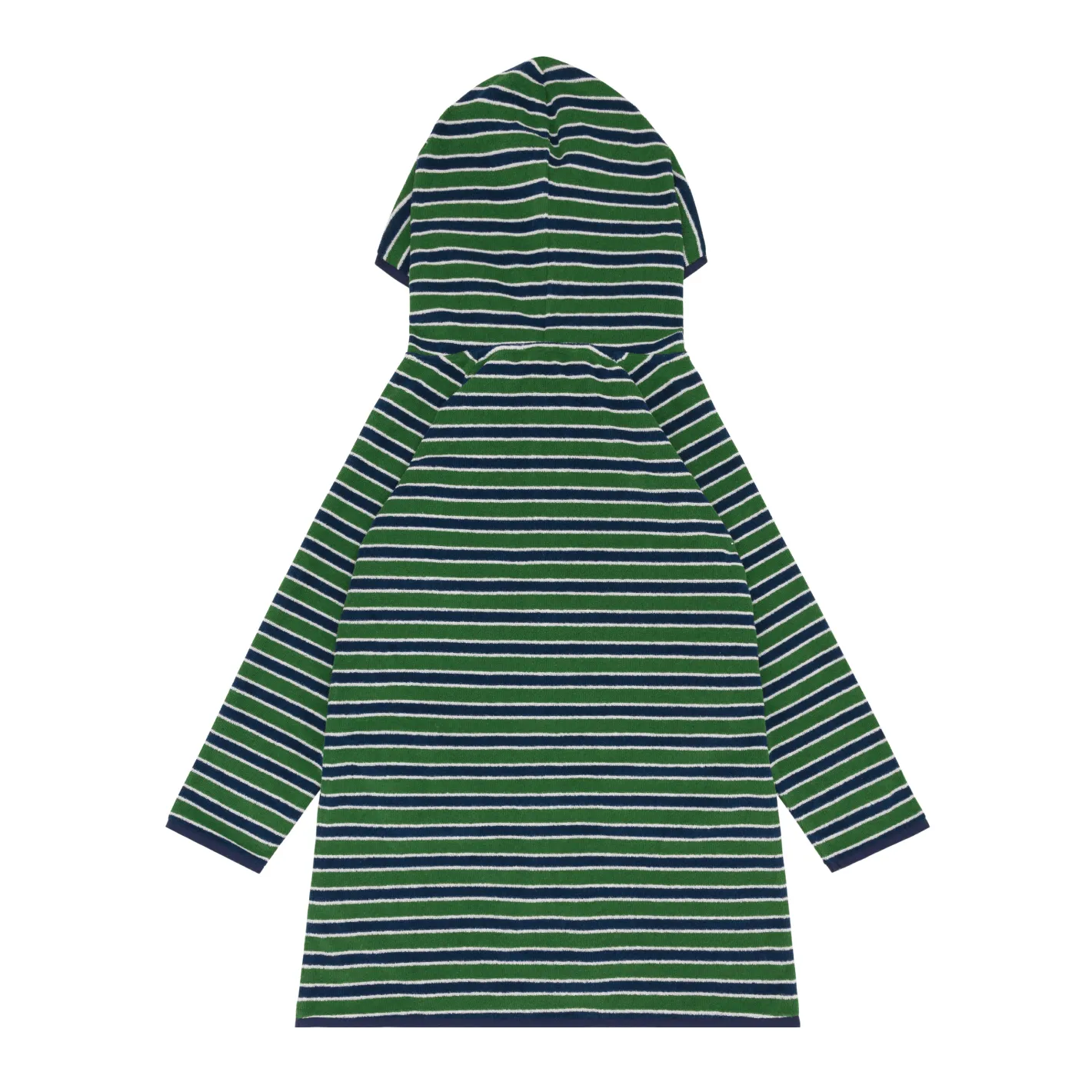 unisex evergreen stripe french terry hooded zipper coverup