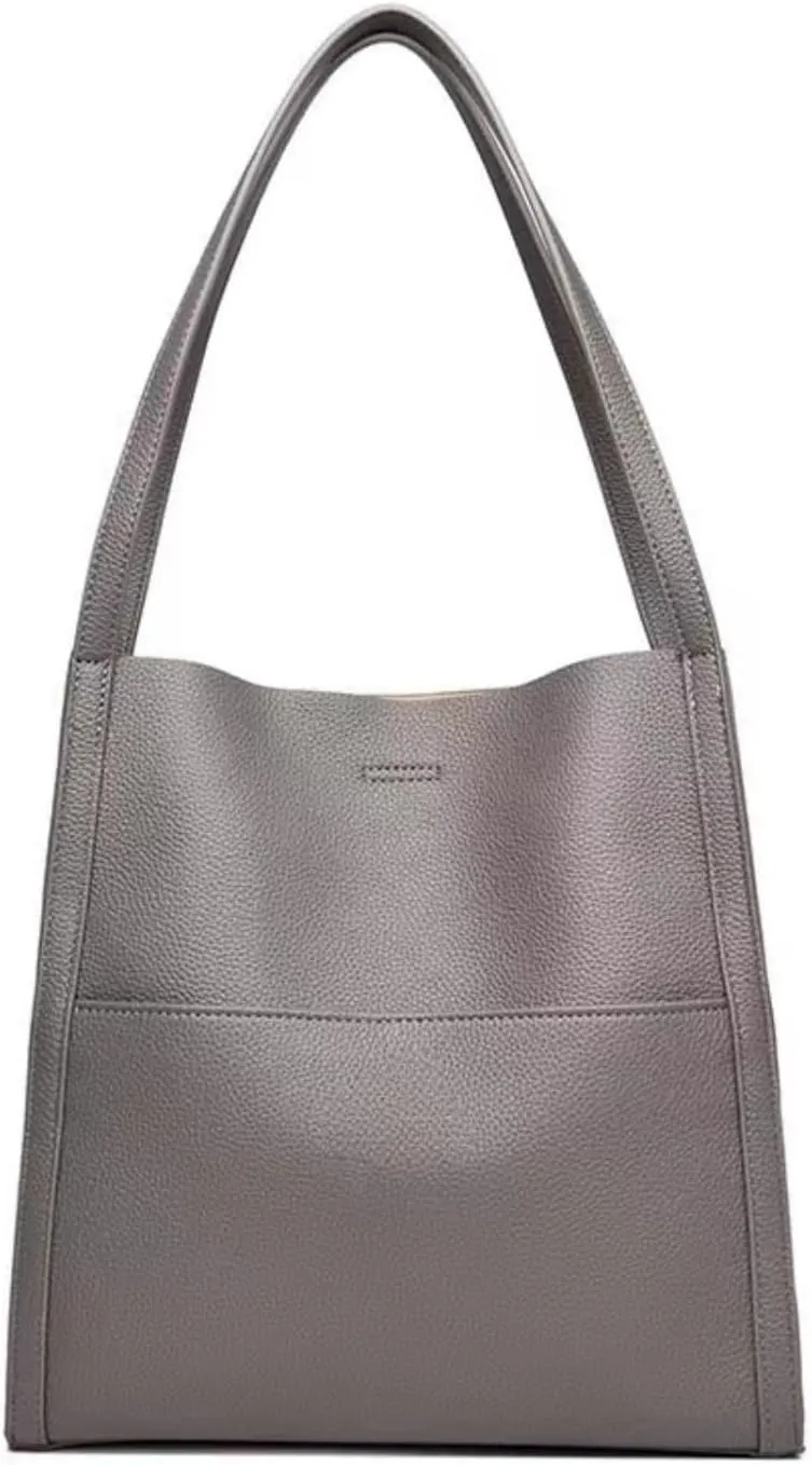 Vegan Leather Tote Handbag Shoulder Bag for Women Soft PU Leather Hobo Bag Bucket Bags Retro Handmade Purses