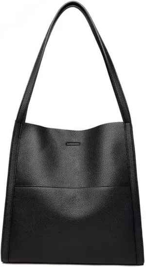 Vegan Leather Tote Handbag Shoulder Bag for Women Soft PU Leather Hobo Bag Bucket Bags Retro Handmade Purses
