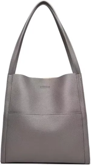 Vegan Leather Tote Handbag Shoulder Bag for Women Soft PU Leather Hobo Bag Bucket Bags Retro Handmade Purses