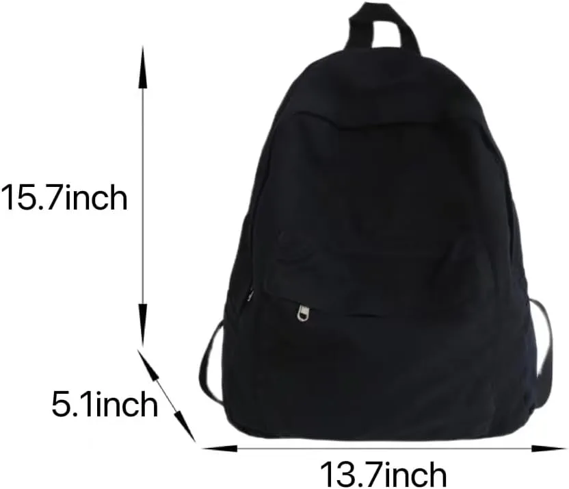 Vintage Aesthetic Canvas Backpack Preppy Backpack Japanese Harajuku Bag Fit 15.6 Laptop Travel Rucksack (Brown,One Size)