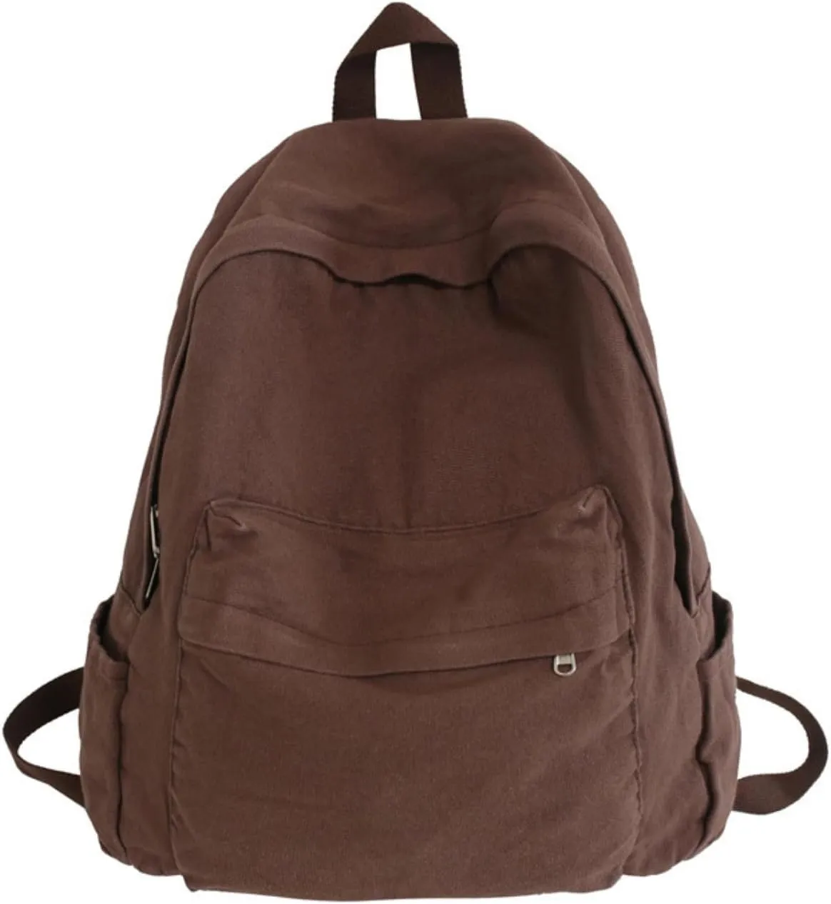 Vintage Aesthetic Canvas Backpack Preppy Backpack Japanese Harajuku Bag Fit 15.6 Laptop Travel Rucksack (Brown,One Size)