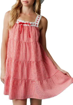 Women Bow Tie Shoulder Mini Dress Y2k Floral Spaghetti Strap Babydoll Dress Boho Swing Sling Short Dress