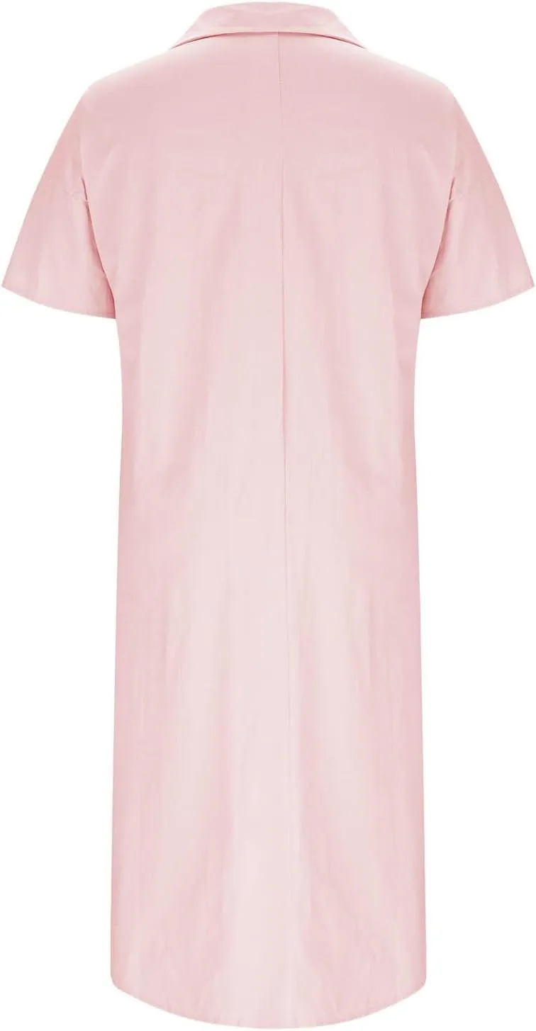Women Plus Size Button Down Shirt Dresses with Pockets Summer Casual Loose 3/4 Sleeve Midi Dress Cover Up Sundress