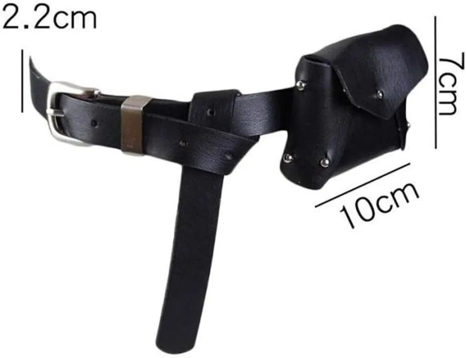 Women's Leather Belt Fanny Pack with Removable Belt Small Purse Belt Fanny Bag Vintage Party Tote Handbag Solid Style (Red)