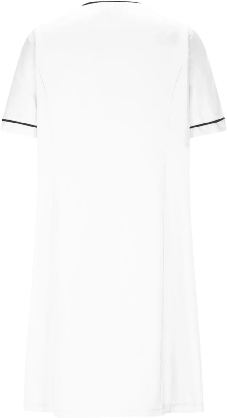 Women's V Neck Button Dresses Short Sleeve Dress Trending Vacation Casual Plus Size Midi Scrub Sundress 2025 New