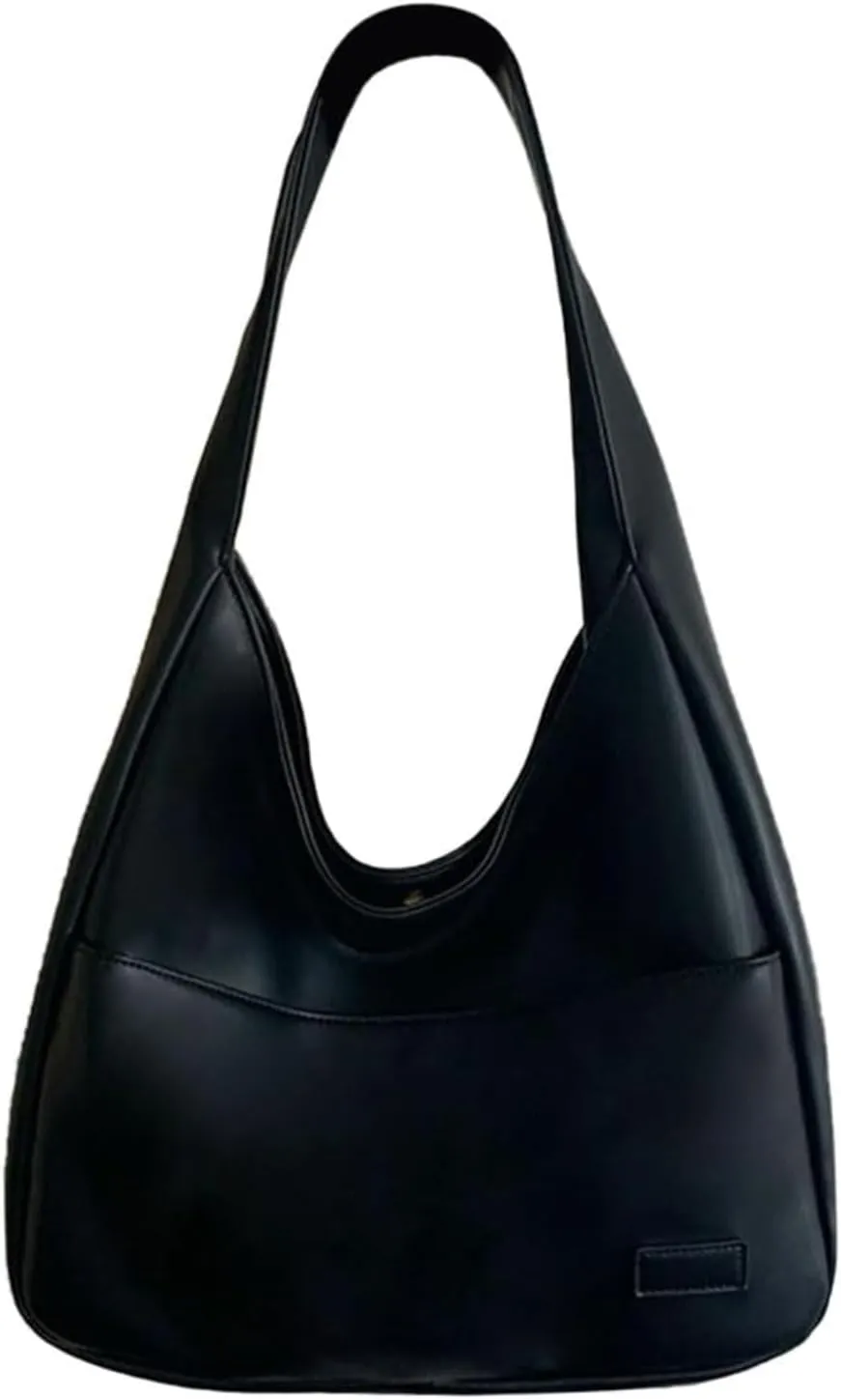Women's Vegan Leather Tote Bag Hobo Shoulder Bag Retro Handbag Purses Work Travel Tote Bag Purse